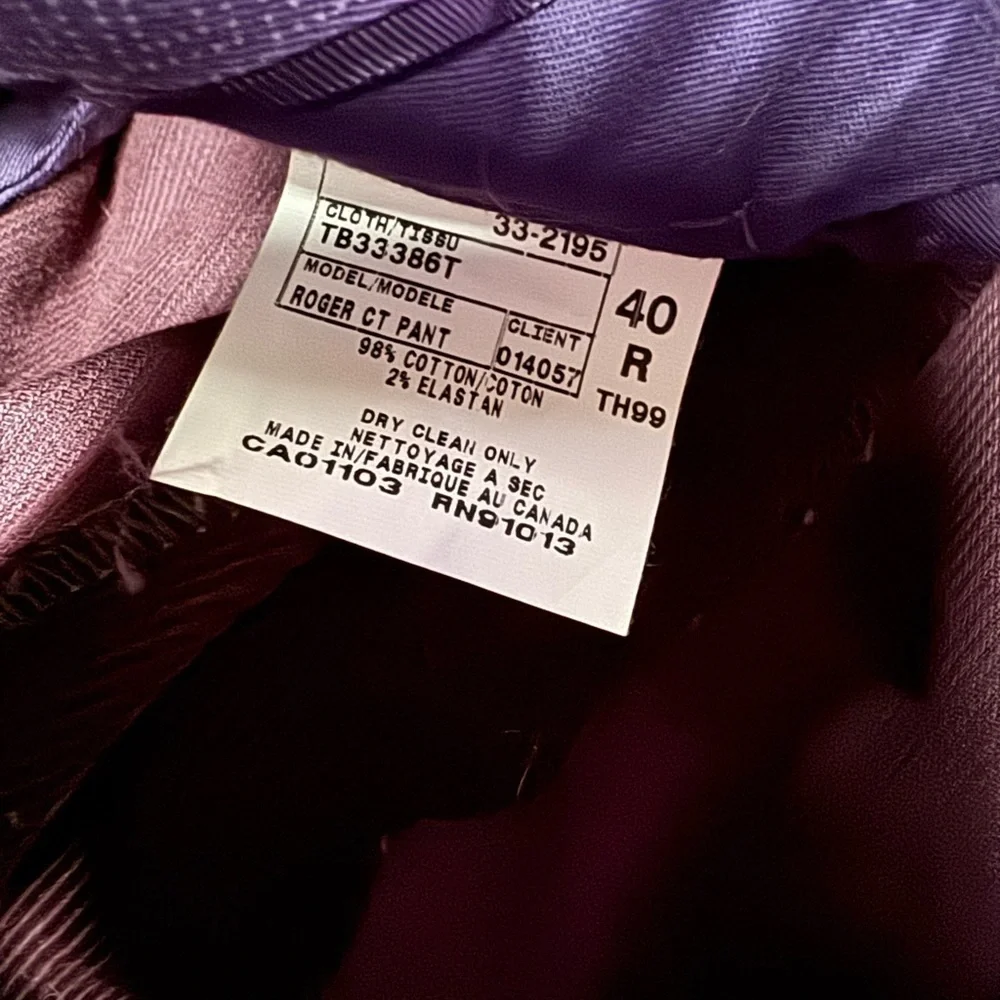 Ted‎ Baker London Rodger Extra Trim Fit Corduroy Pants in Burgundy Size 40R NWT
